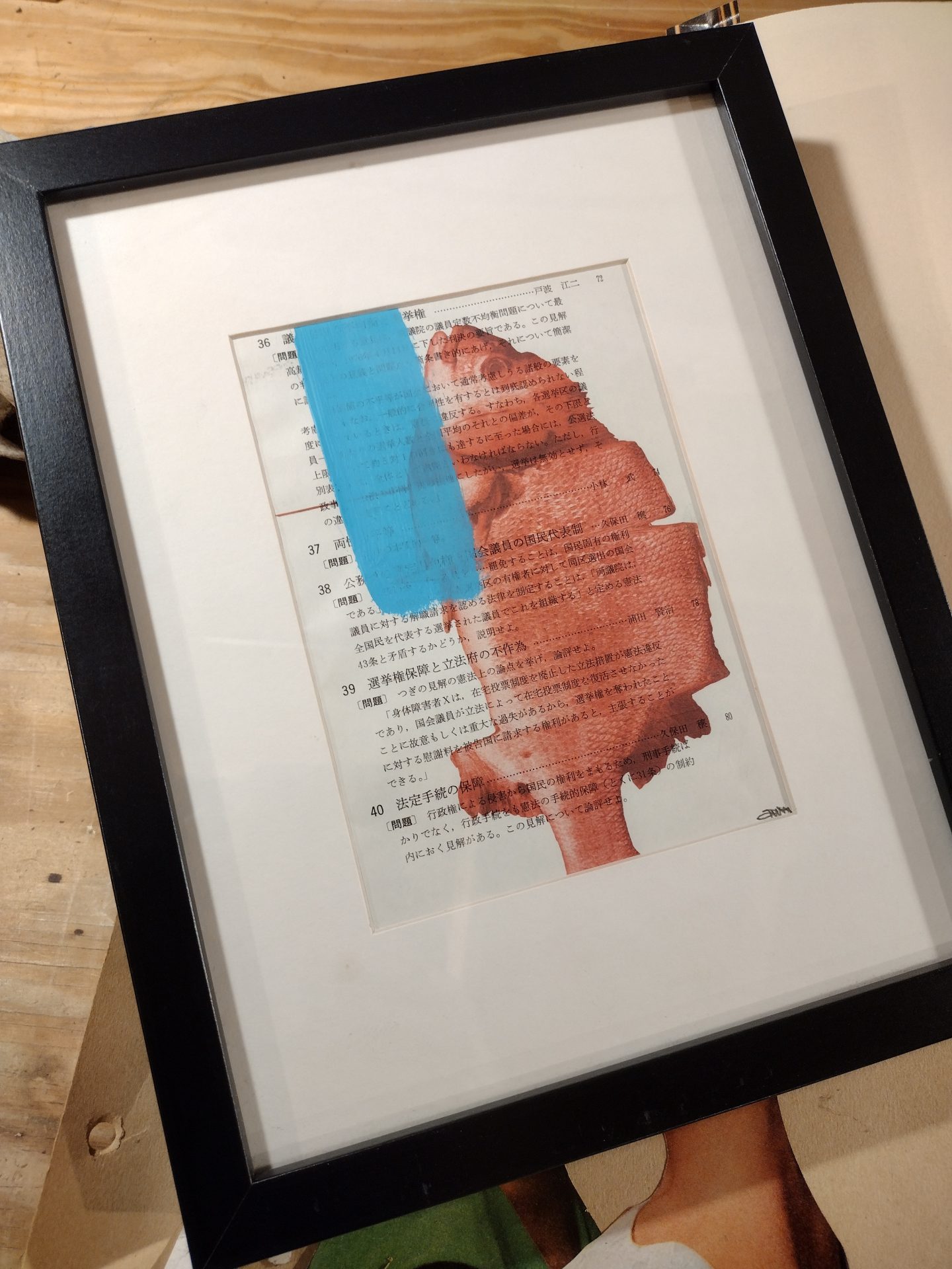 qaos 01, 2017, print and acrylic on book pages, joshua w murray 1