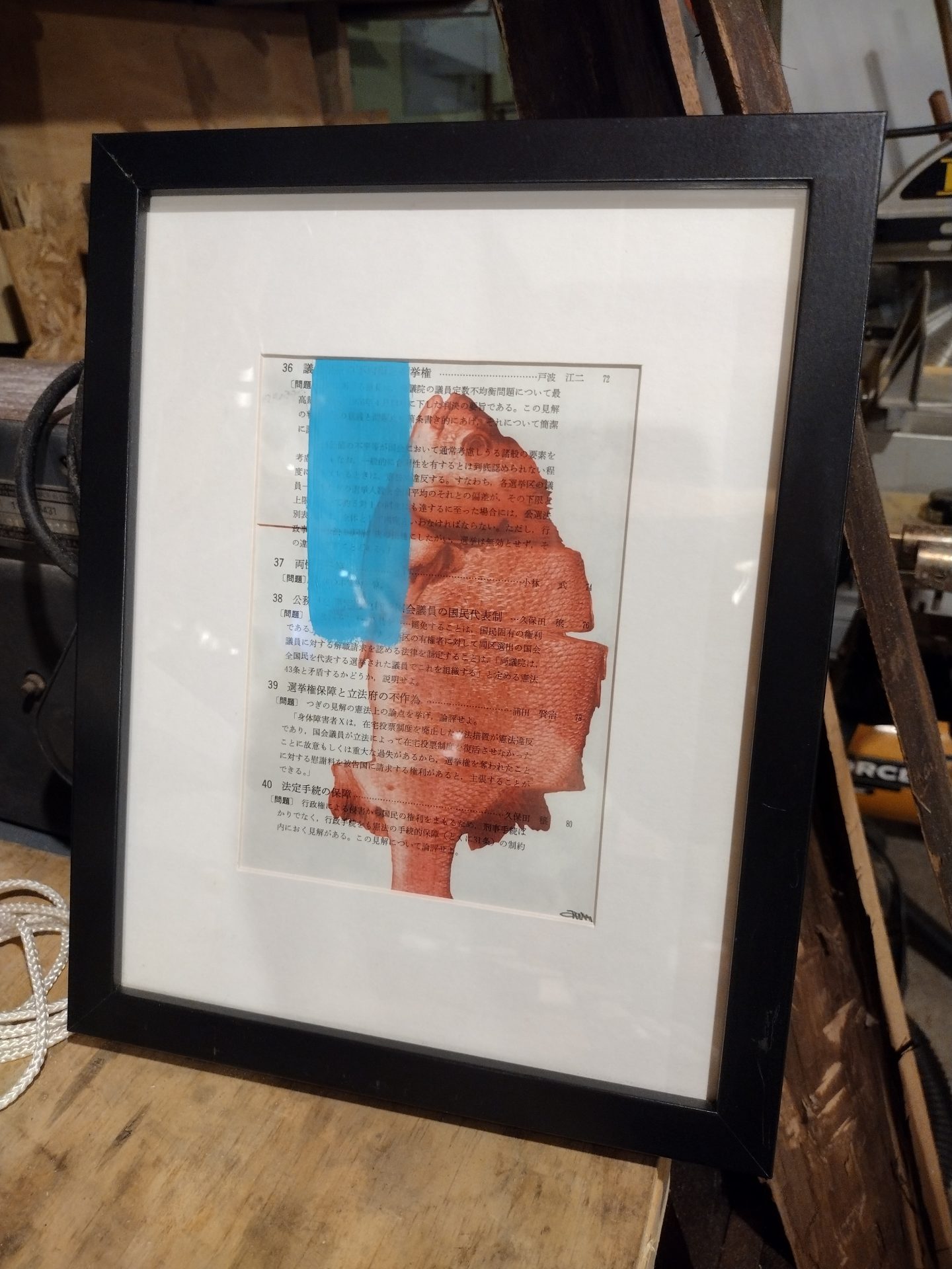 qaos 01, 2017, print and acrylic on book pages, joshua w murray 2