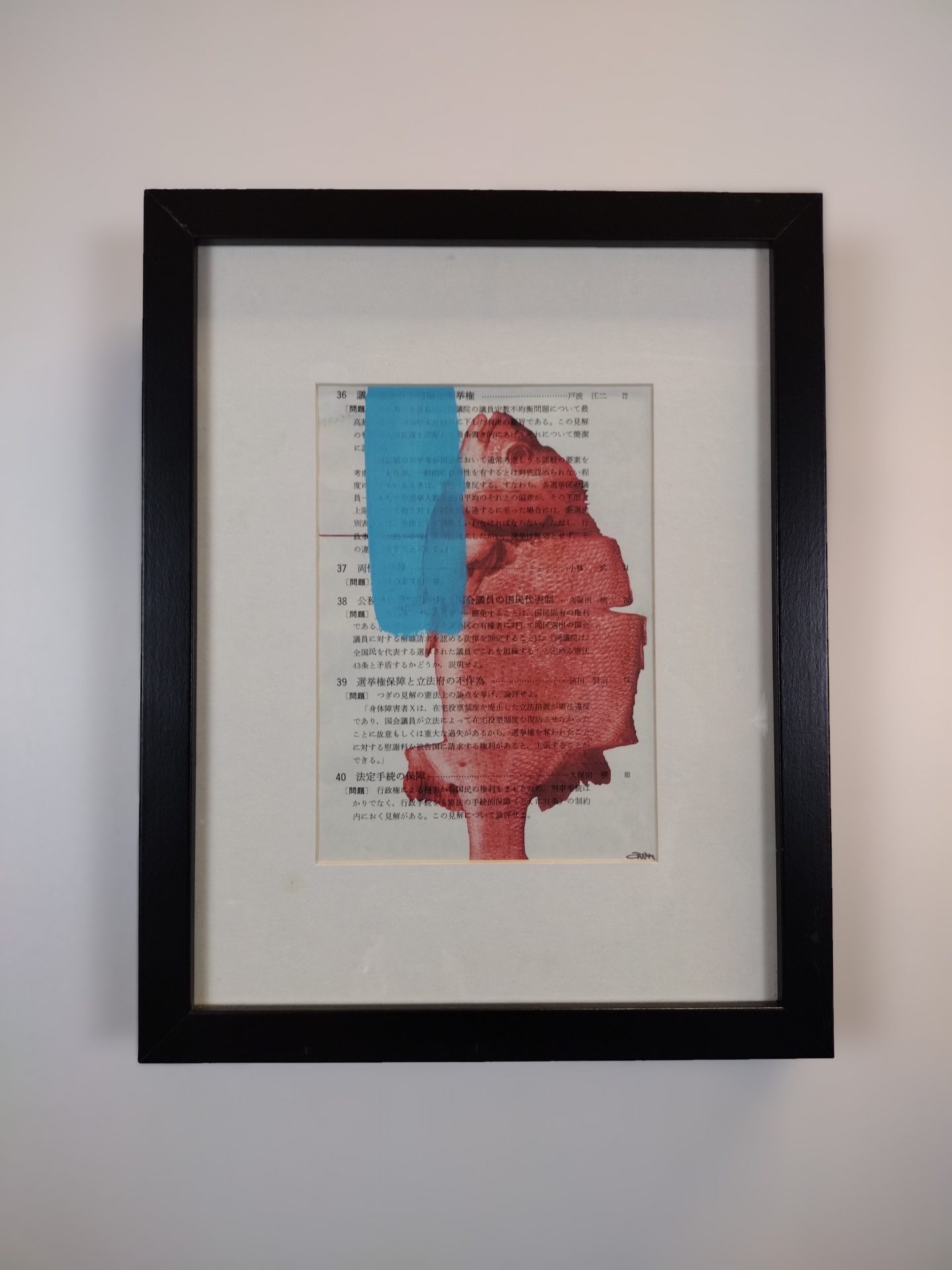 qaos 01, 2017, print and acrylic on book pages, joshua w murray