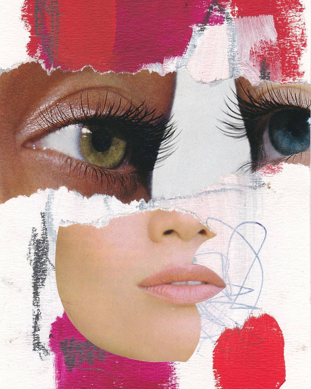 inamorata 05, 2017, collage on paper, joshua w murray newsletter